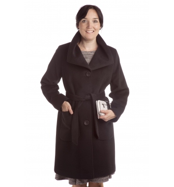TP 3/6 - dámský flaušový kabát černý
