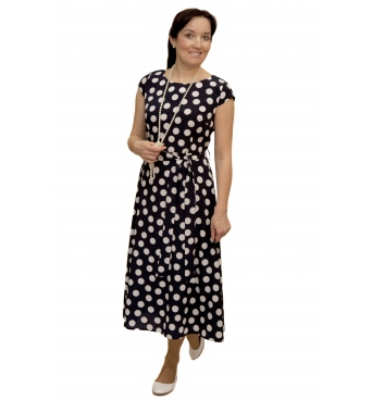 Iwa - dámské dlouhé šaty s puntíky