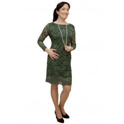 NM 180-3 - dámské krajkové šaty tmavě zelené