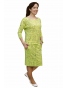 NM 13-35 - dámské šaty žlutozelené nápisy
