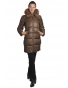19KZ15 - dlouhá dámská zimní bunda s pravým kožíškem