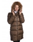 19KZ15 - dlouhá dámská zimní bunda s pravým kožíškem