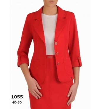 AST1055 - dámský červený bavlněný Safari kostým