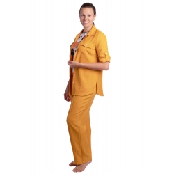 F001 - dámský dlouhý letní žlutý kabátek