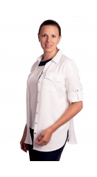 F001 - dámská lněná bílá košile