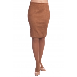 DAM593 - dámská  semišová sukně béž