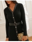 EZ6590-16 - dámské elegantní propínací černé šaty
