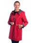 Alicja - dámská delší přechodová  červená bunda