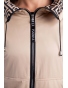 Parka - dámská delší přechodová  béžová bunda s meandrem