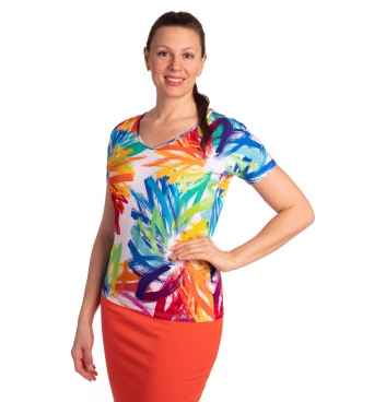 K23-024 - dámské letní tričko barevný ohňostroj
