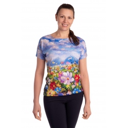 K23-025 - dámské letní tričko rozkvetlá louka