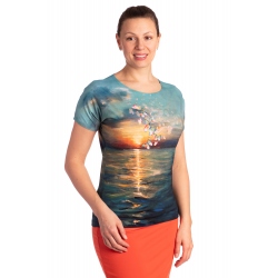 K23-039  - dámské letní tričko motýli a moře