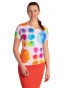 K23-045  - dámské letní tričko barevné koule na bílé