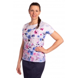 K23-048 - dámské letní tričko modré květy
