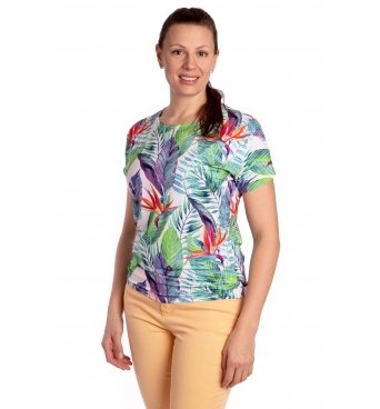 K23-073 - dámské letní tričko palmové listy