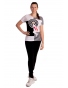 K23-075 - dámské letní tričko retro dáma v pruzích