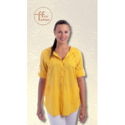 Kaptur - dámská žlutá  košile s kapucí z lehké bavlny