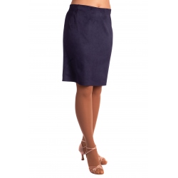 DAM593 - dámská  semišová sukně modrá