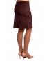 DAM593 - dámská  semišová sukně čokoládově hnědá