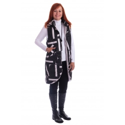 DAM006-007 - dámská dlouhá vesta geometrický vzor