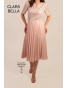Bella - dámské společenské  pudrové šaty