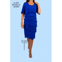 Michelle - dámské společenské volánkové šaty modré