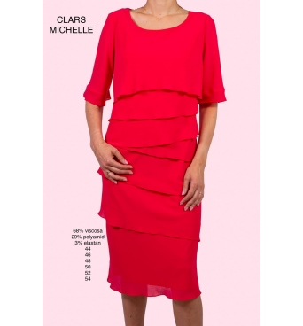 Michelle - dámské společenské volánkové šaty červené