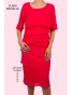 Michelle - dámské společenské volánkové šaty červené
